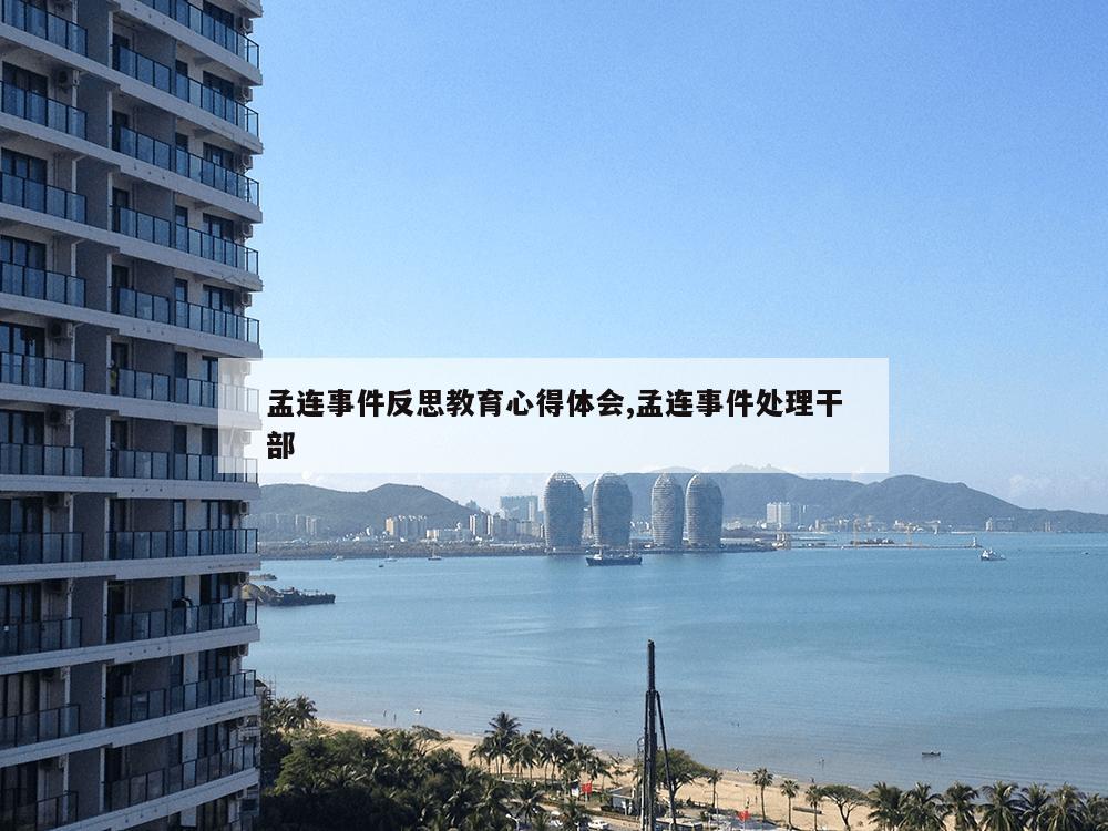 孟连事件反思教育心得体会,孟连事件处理干部